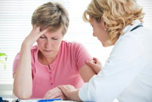 female patient with doctor