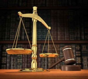 Scales of justice and gavel